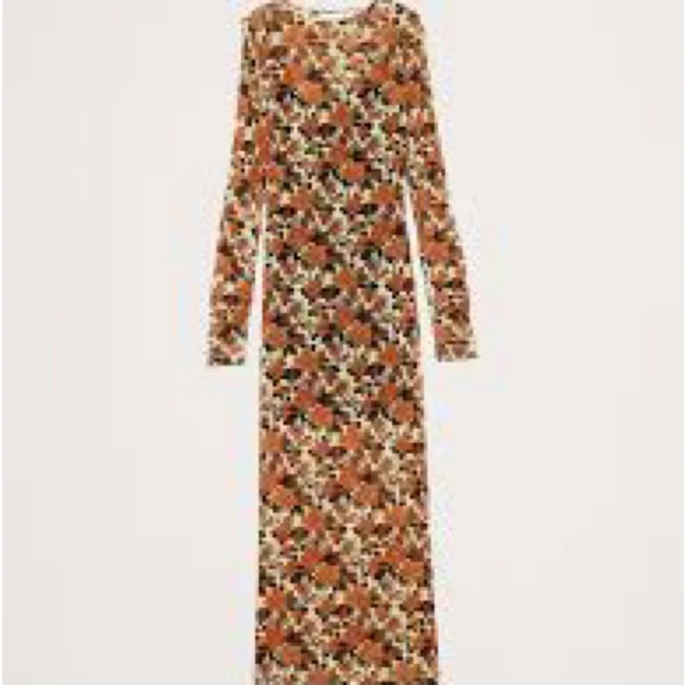 Banana Republic floral printed mesh maxi dress sz medium 8-10 thumbholes - Picture 3 of 11